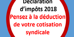 déduction de votre cotisation syndicale 2018_IU